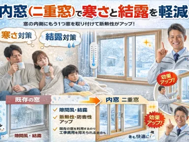 内窓（二重窓）で寒さと結露を軽減